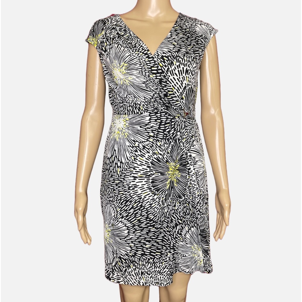 Firecracker Faux Wrap Midi Dress Size PS